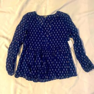 Blue and white blouse perfect for all seasons